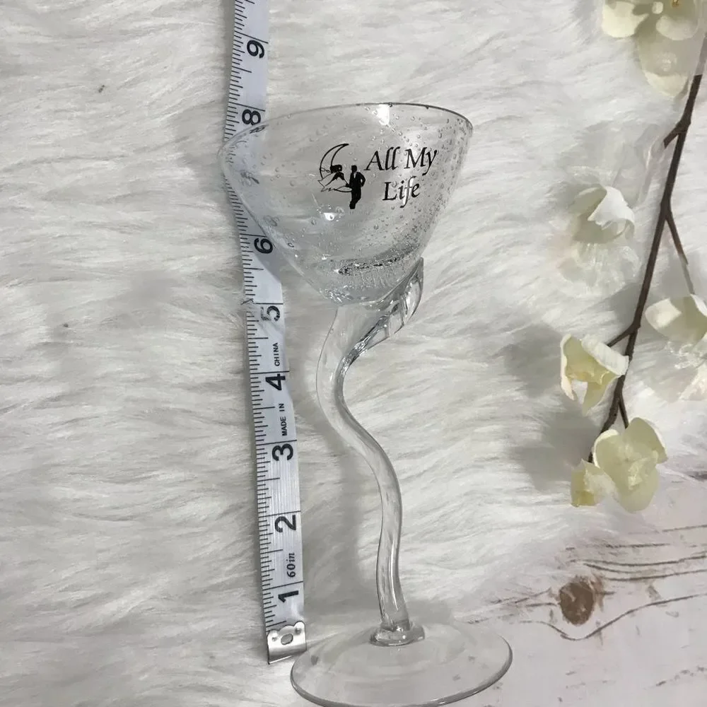 All My Life Stemmed Bubble Glass Martini‎ Glass
